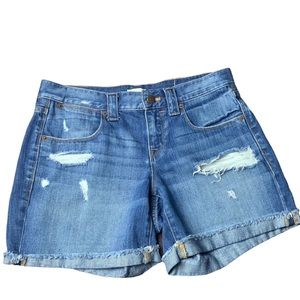 J CREW Cuffed Mid-Rise Cotton Denim Jean Shorts size 26